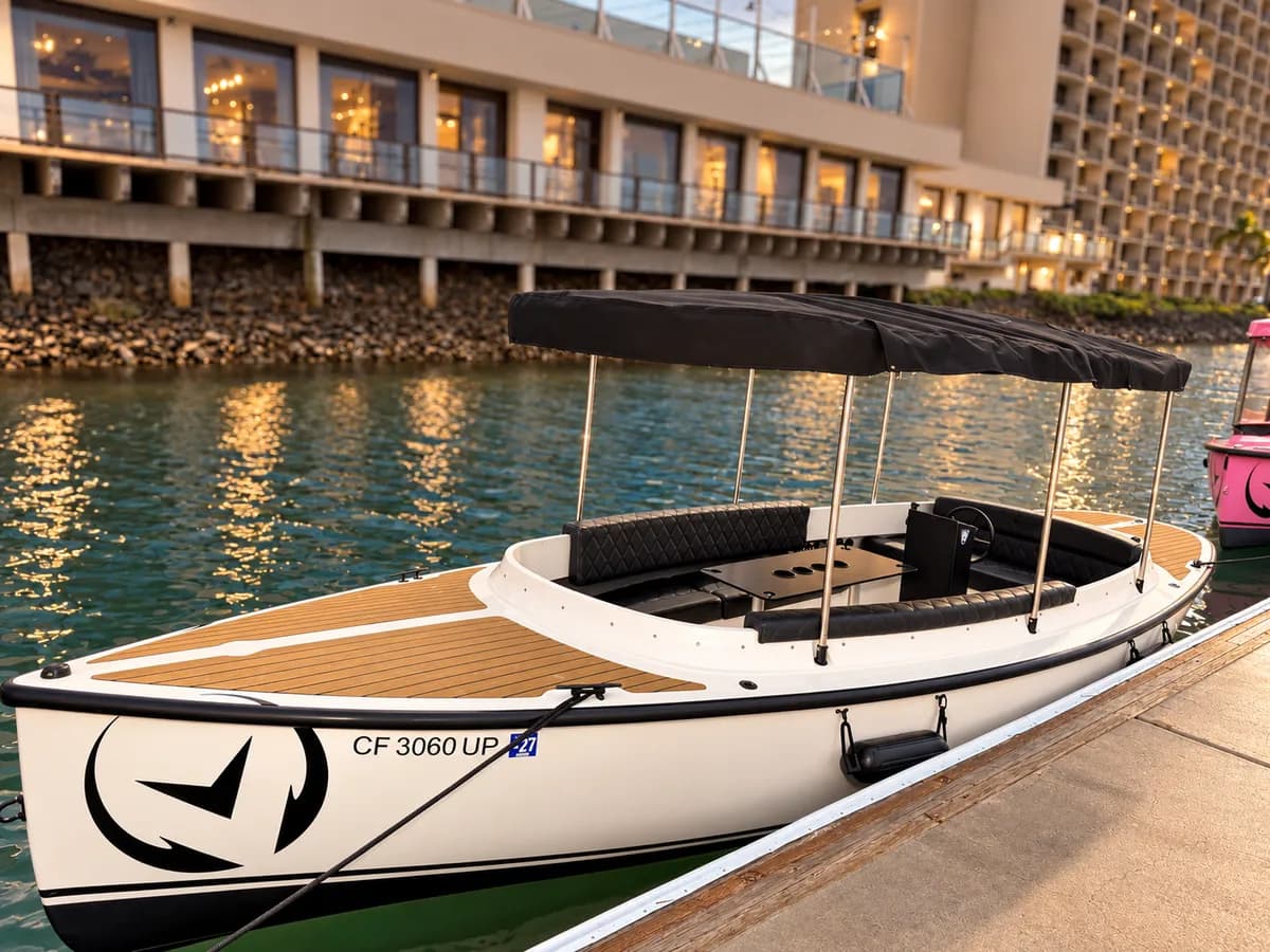 9-passenger electric boat rental in San Diego
